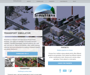 A screenshot of the latest version of Simutrans.com